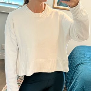 Everlane cropped white oversized sweater